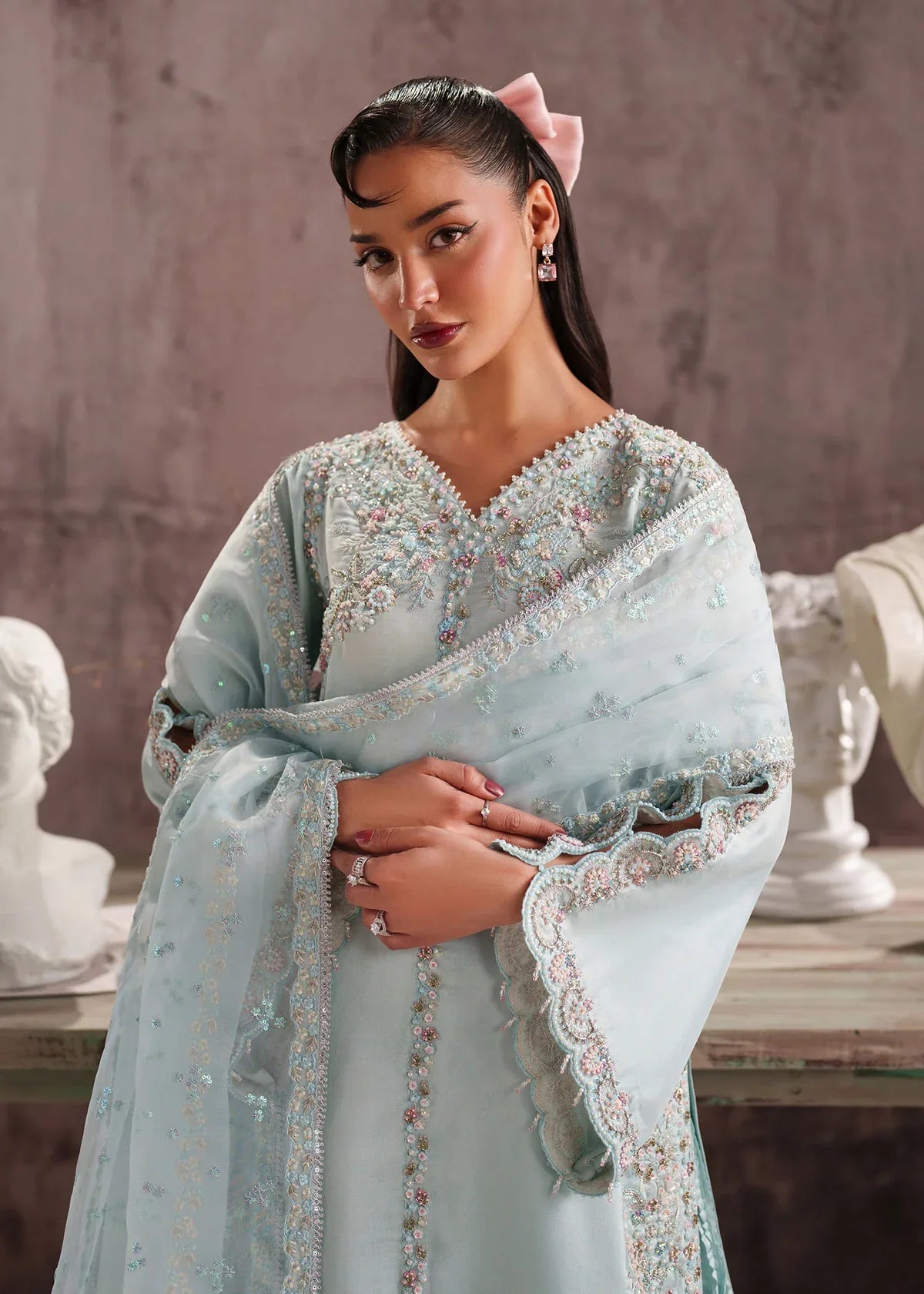 Diana Plum Embroidered 3 Piece Suit – Elegant Women’s Winter Wear Outfit by Laam Premium