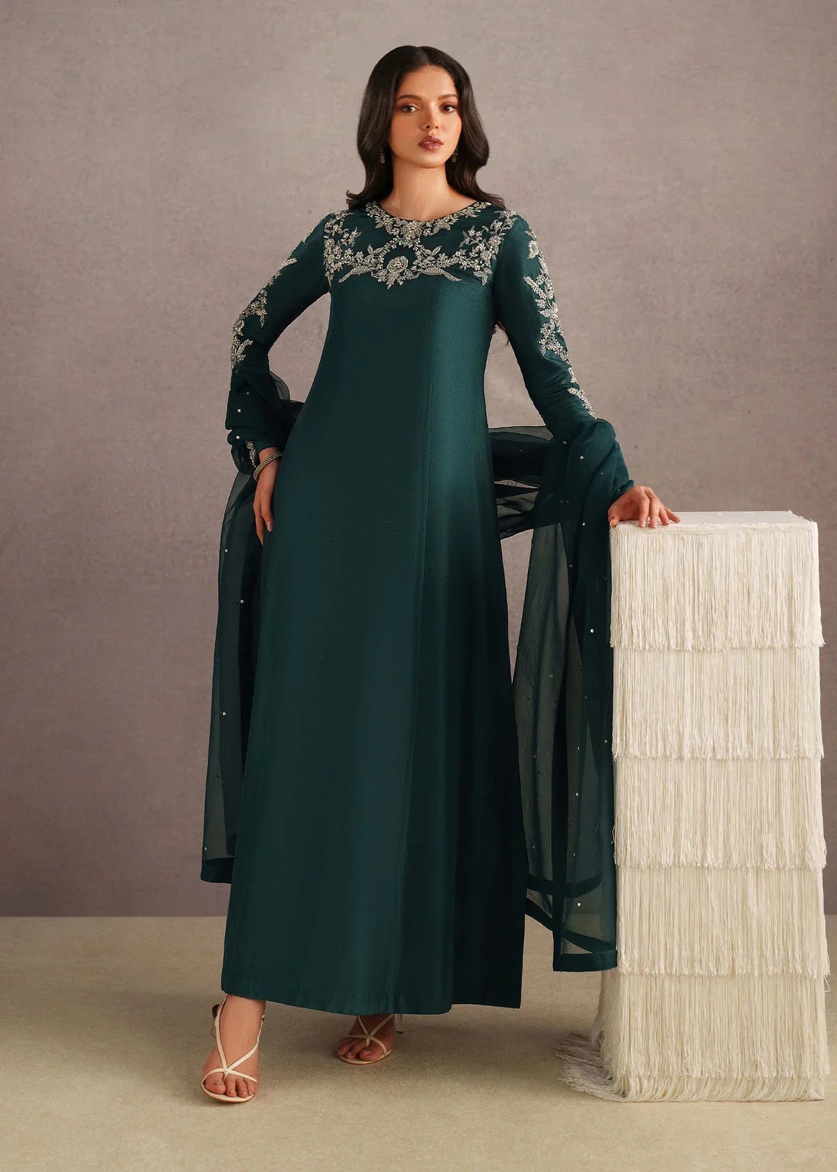 Inara Premium Embroidered 3 Piece Suit – Elegant Women’s Designer Outfit by Laam Premium